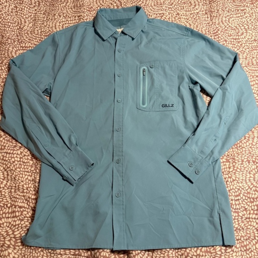 Gillz Blue Long Sleeve Vented Fishing Shirt M‎